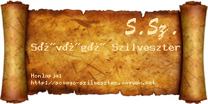 Sóvágó Szilveszter névjegykártya