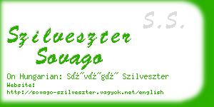 szilveszter sovago business card